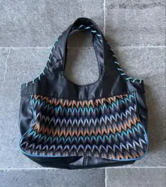 vintage leather bag leather × knit