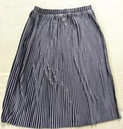 【美品】ZARA ザラ　プリーツスカート Mサイズ☆光沢あり　ブラックシルバー