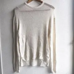 HELMUT LANG サイドジップ ワッフルニット セーター S ベージュ - メルカリ