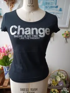 新品⭐& by P&D ピンキー&ダイアン Change メッセ Tシャツ/ 黒のサムネイル