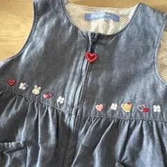 familiarファミリア美品ダンガリーワンピース90