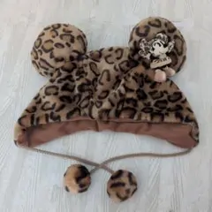 東京ディズニーリゾート ファンキャップヒョウ柄 耳帽子 ミニー付き