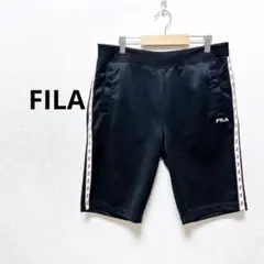 FILA ハーフパンツ ジャージ ブラック ピンク ロゴ 刺繍のサムネイル