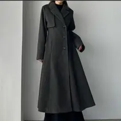 Louereウエストシェイプフレアチェスターコート S