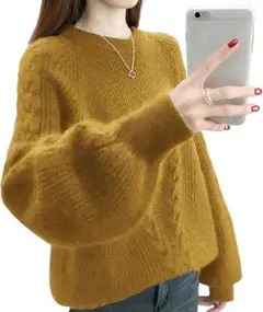 【新品未使用】バルーン袖 レディース ニット あったか セーター レディース S
