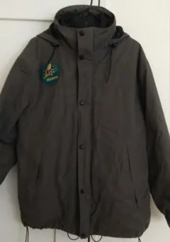 グレー フード付きダウンジャケット