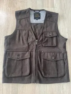 90s古着 PETER LUGER テック系ベスト マルチポケット 裏地チェック