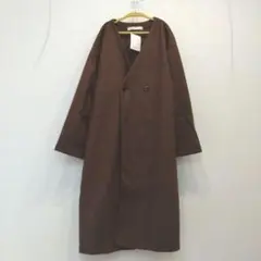 【新品・タグ付き】BlueStrive ロングコート ガウンコート L 茶 秋冬
