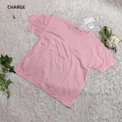 【新品・タグ付】チャージ　Tシャツ 半袖　トップス　綿100% 差し色L ピンクのサムネイル