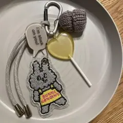 じゃらじゃらキーホルダー グレー系