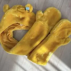 プーさん　マフラーキャップ　ファンキャップ　手袋付きマフラー　ディズニー