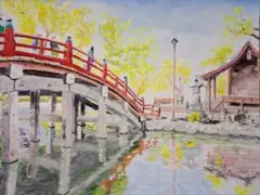 梅原龍三郎、【紫禁城】、希少画集画、新品高級額・額装付、状態良好