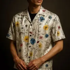 【40%off】BEAMS HEART オープンカラーシャツ 花柄