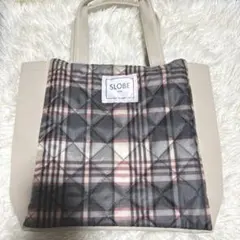 SLOBE IENAチェック柄キルティングトートバッグ