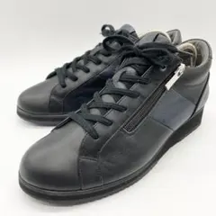 【美品】アシックス ペダラ ゴアテックス スニーカー レザー 黒 23.5cm