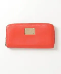 MICHAEL KORS レザー 長財布 オレンジ系 やや使用感あり