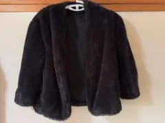 GU ダークブラウン ファーコート S 未使用に近い