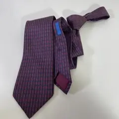 HERMES 幾何学模様 ネクタイ 赤と青
