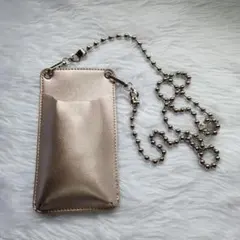 スマホショルダーバッグ ピンクゴールド