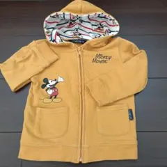 ディズニー　futafuta　ミッキー　パーカー 95cm マスタード