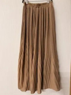 【SPRAY PREMIUM】ロングプリーツスカート　ベージュ　茶色