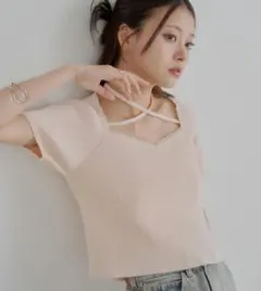 CHiCO✨チコ　チビTシャツ　紐　デザインカップ　スクエア　フレンチ　半袖のサムネイル