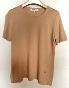 PaulStuartキャメル色 半袖コットンニット 美品のサムネイル