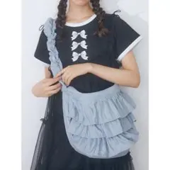 merry jenny くしゅくしゅショルダーフリルbag ブルー