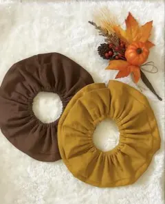 コーデュロイ　スタイ　よだれかけ　フリルスタイ