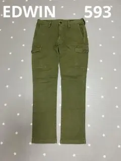 EDWIN エドウィン　K593 テーパード　カーゴパンツ　カーキ　L