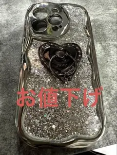 iPhone用グリッターケース ハート型リング付き⭐︎14⭐︎Pro⭐︎