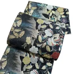 A A19美品　袋帯 六通柄豪華柄 金彩糸　花と鳥　振袖向き　正絹 着物