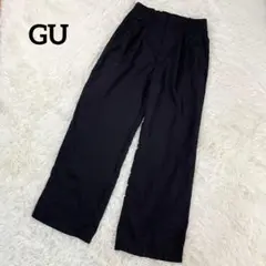 GU　スラックス　ブラック　【L】　センターブレス　無地　シンプル　2652