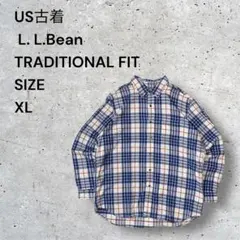 L.L.Bean トラディショナルフィット中厚フランネルBDシャツ チェックXL