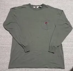 BEN DAVIS 長袖Tシャツ 胸ポケット付き　モスグリーンのサムネイル