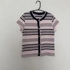 ZARA ボーダー柄 半袖ニットカーディガン