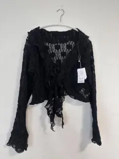 新品未使用タグ付き ブラックレースカーディガン 3L CLETTE