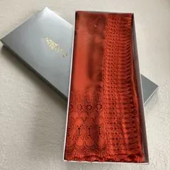 和装　オレンジ 花柄刺繍 ストール 箱入り