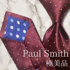 【極美品】Paul Smith 赤系 ドツト柄 シルク100% 日本製