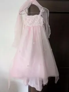 売り切り！3歳用！ピンク フラワー刺繍 フォーマルドレス 七五三や記念写真にも