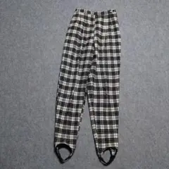 ブランド不明 足掛け付きパンツ Ｍ 白×黒 チェック