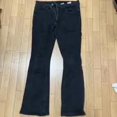 H&M ミニフレア ハイウエストデニム ブラック