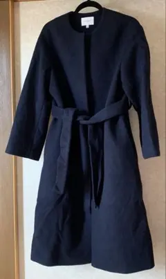 BY アルパカシャギーノーカラーベルトコート　MANTECO