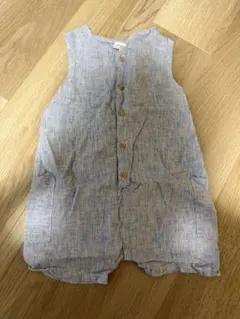 H&M ストライプ ノースリーブロンパース 18M