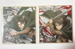 進撃の巨人 FUKUYA キャラ福くじ ONLINE 色紙 リヴァイ エレン