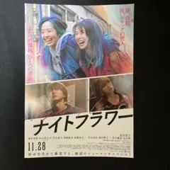 映画　ナイトフラワー　フライヤー　1枚　佐久間大介 北川景子 渋谷龍太