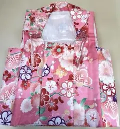ピンクの花柄 被布着　節句　ひな祭り