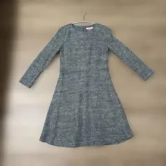 NATURAL BEAUTY BASIC グレー 長袖ニットワンピースSサイズ