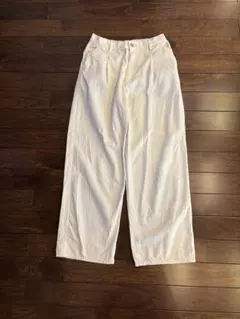 ユニクロ ドレープデニムタックパンツ ホワイト Mサイズ WOMEN