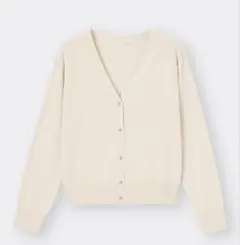 【GU】メタルカーディガン 長袖レディース アイボリー